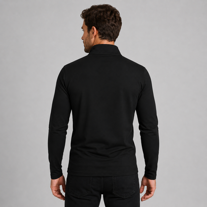 Montarello Men's Quarter-Zip Polo Long Sleeve