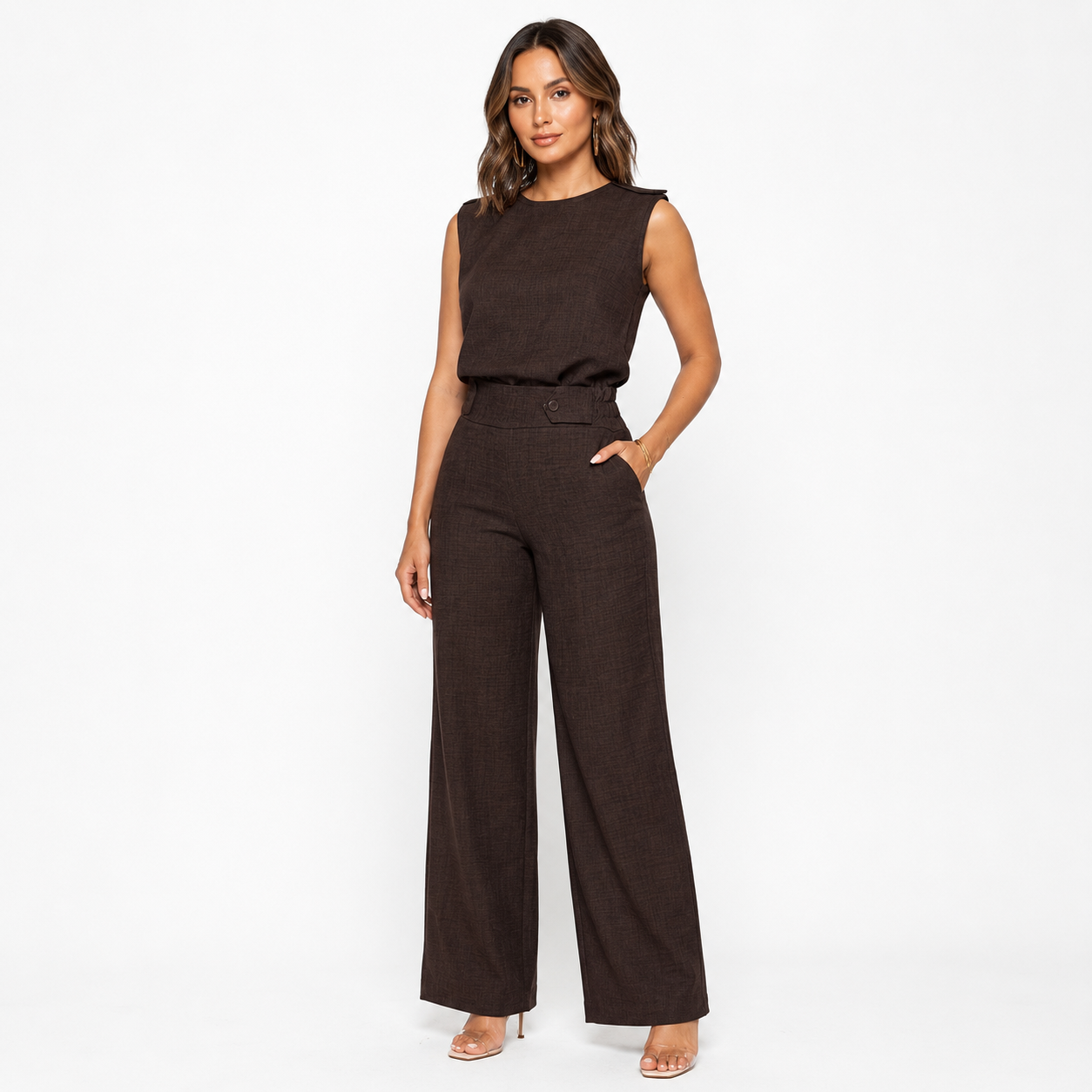Montarello Women's Sleeveless Top and Trousers Co-Ord Set
