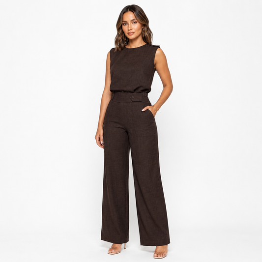 Montarello Women's Sleeveless Top and Trousers Co-Ord Set