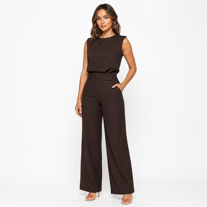 Montarello Women's Sleeveless Top and Trousers Co-Ord Set