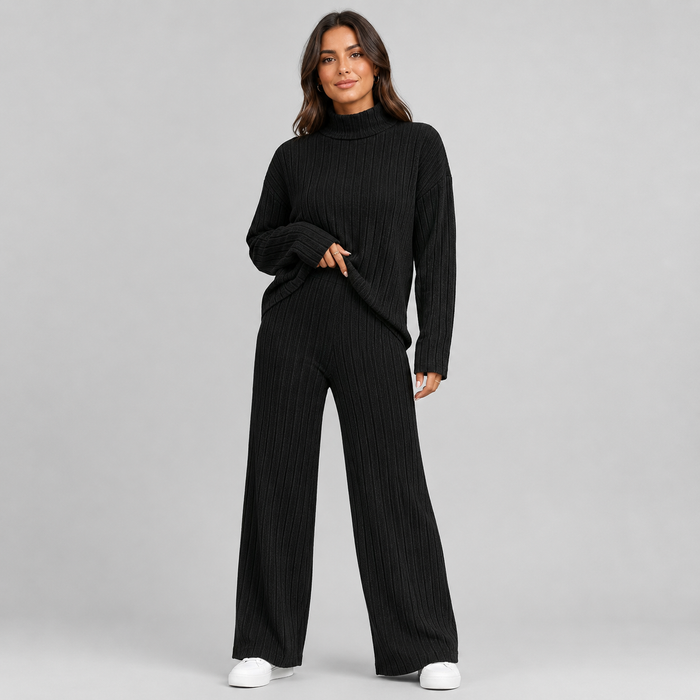 Montarello Women's Knitted Lounge Set Wide Leg