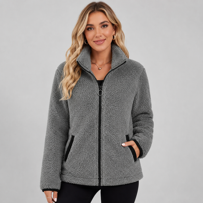 Montarello Women's Teddy Fleece Jacket Zip Up