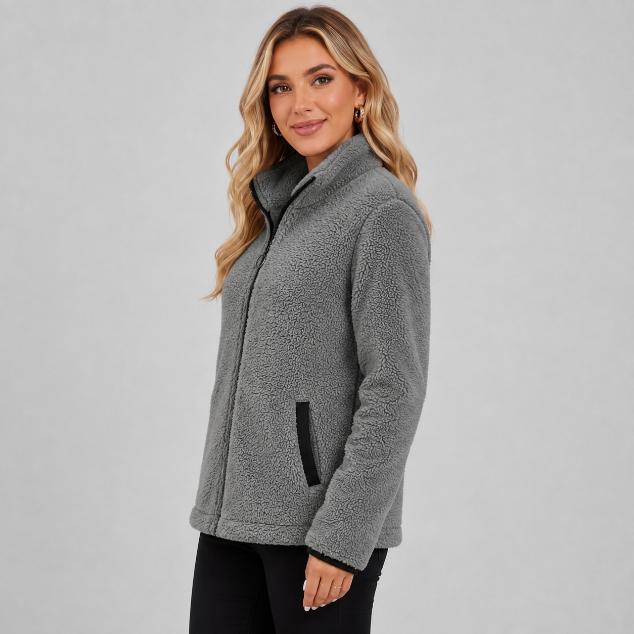 Montarello Women's Teddy Fleece Jacket Zip Up