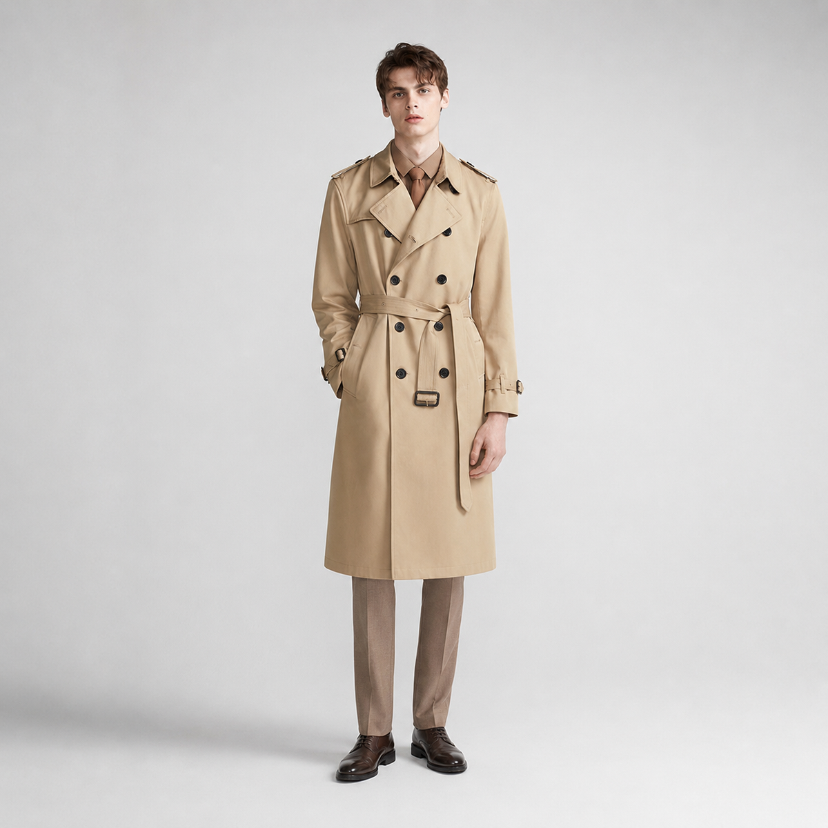 Trench-coat ceinturé pour homme Montarello à double boutonnage