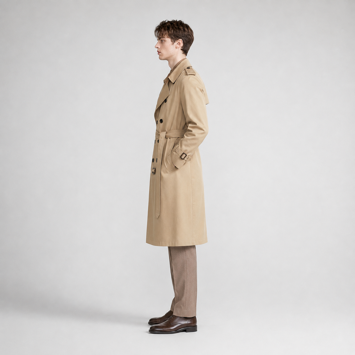 Trench-coat ceinturé pour homme Montarello à double boutonnage