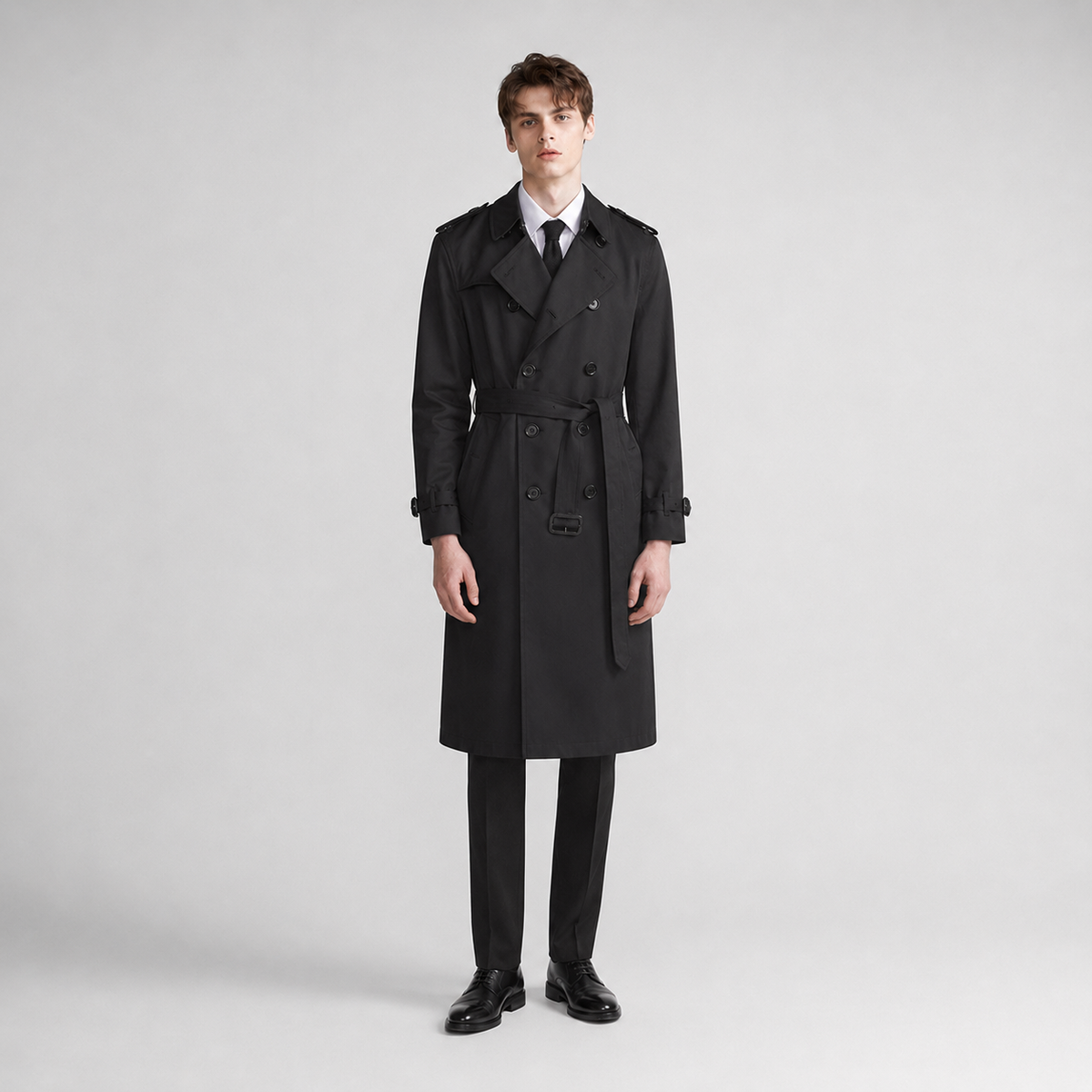 Trench-coat ceinturé pour homme Montarello à double boutonnage