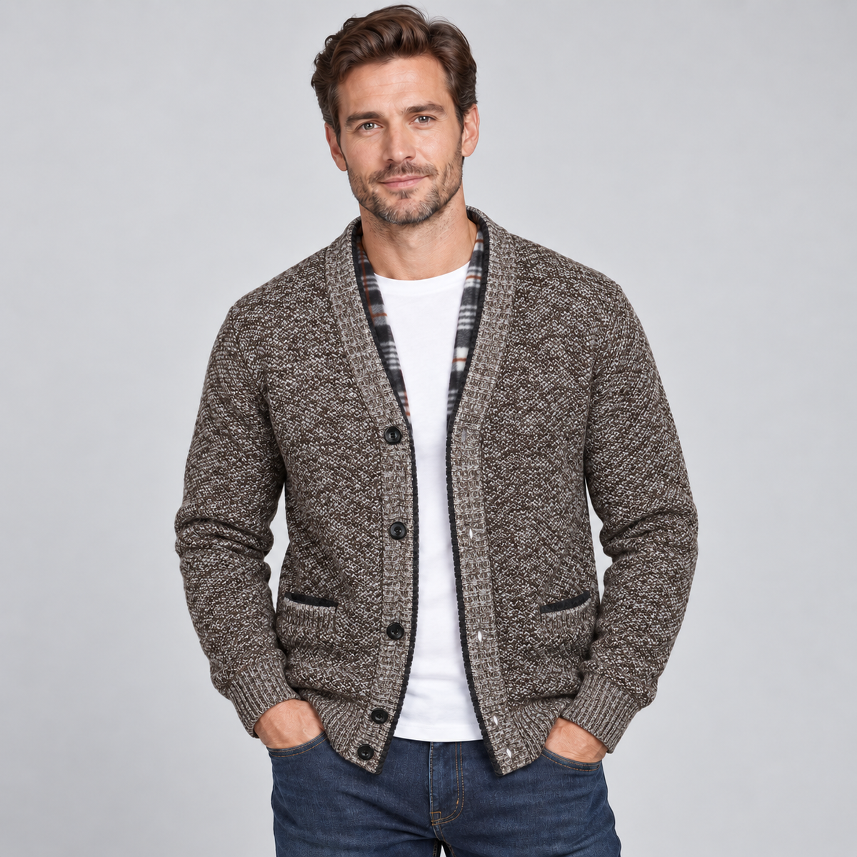 Gilet pour homme Montarello doublé polaire, boutonnage devant et col en V