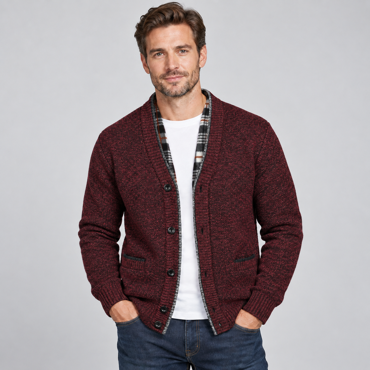 Gilet pour homme Montarello doublé polaire, boutonnage devant et col en V