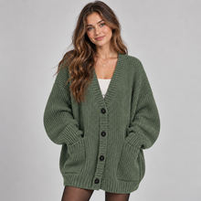 Montarello Women's Cardigan Oversized V-Neck Button Front