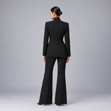 Montarello Women's Tailored Blazer and Wide-Leg Trouser Suit Set