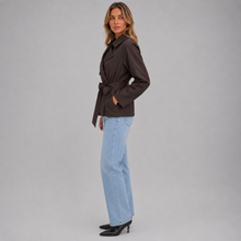 Montarello Women's Cropped Trench Coat with Tie Wai