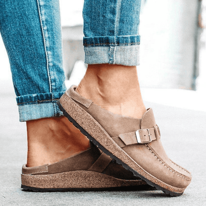Montarello Women's Suede-Look Buckle Clogs