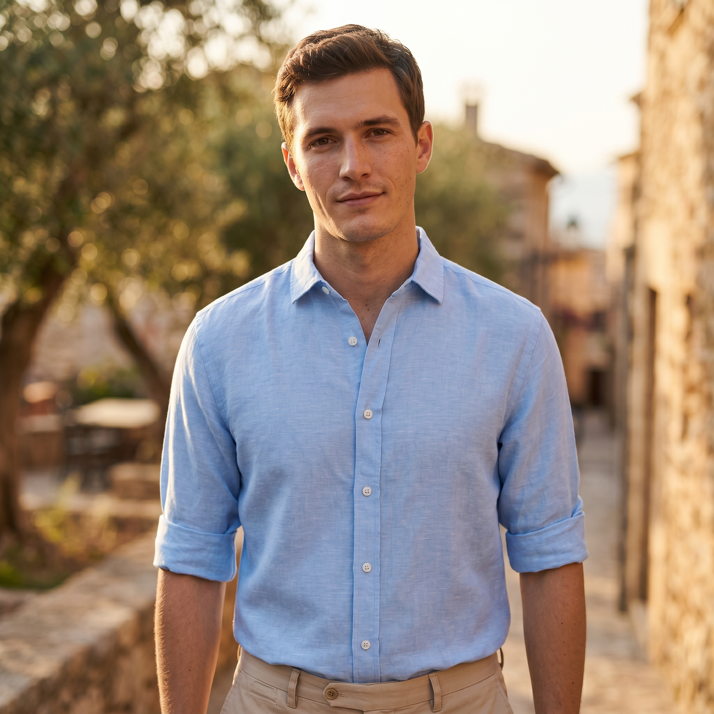 Montarello Men's Linen-Look Shirt