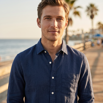 Montarello Men's Linen-Look Shirt