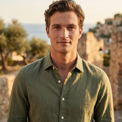 Montarello Men's Linen-Look Shirt