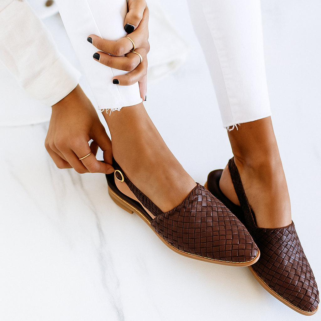 Montarello Woven Women's Pointed Flat Shoes