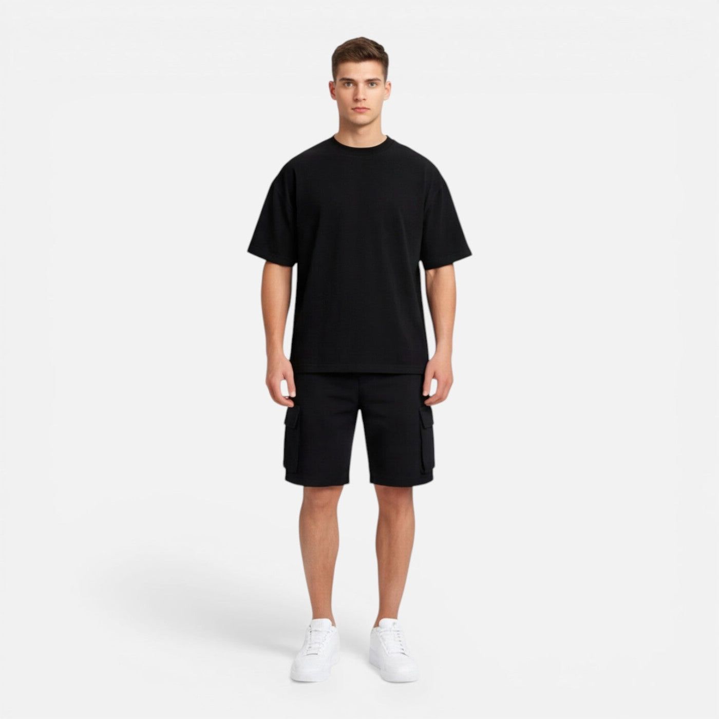 Montarello Men's Cargo Shorts & Oversized T-Shirt Summer Co-Ord Set
