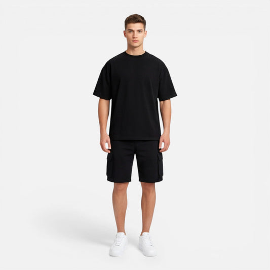 Montarello Men's Oversized T-Shirt & Cargo Shorts Set