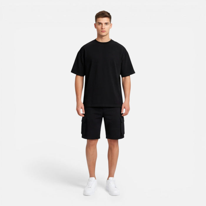 Montarello Men's Cargo Shorts & Oversized T-Shirt Summer Co-Ord Set
