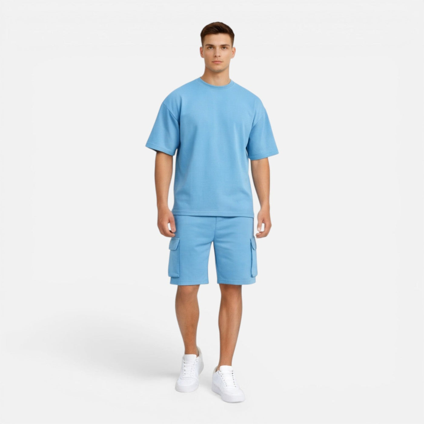 Montarello Men's Cargo Shorts & Oversized T-Shirt Summer Co-Ord Set