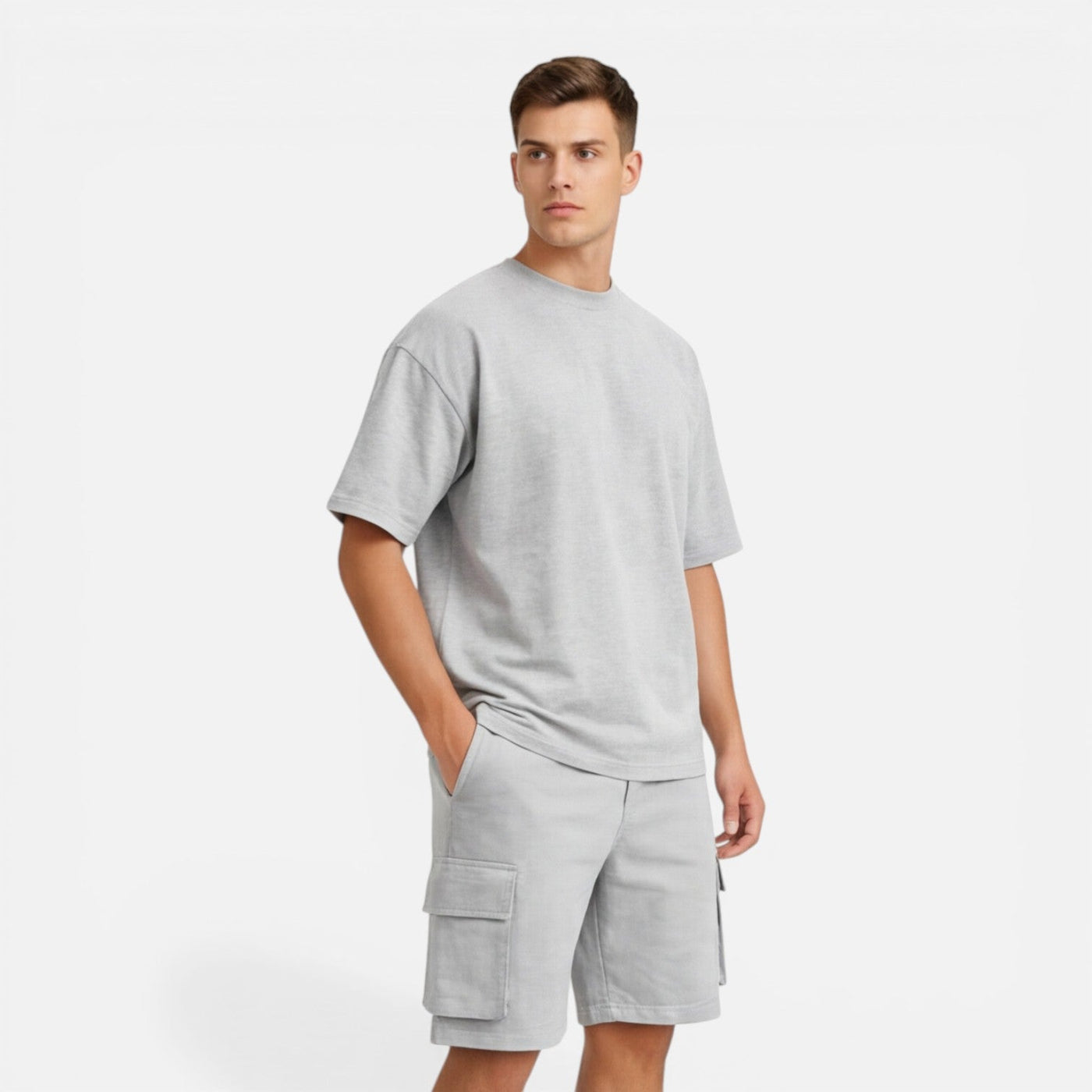 Montarello Men's Cargo Shorts & Oversized T-Shirt Summer Co-Ord Set