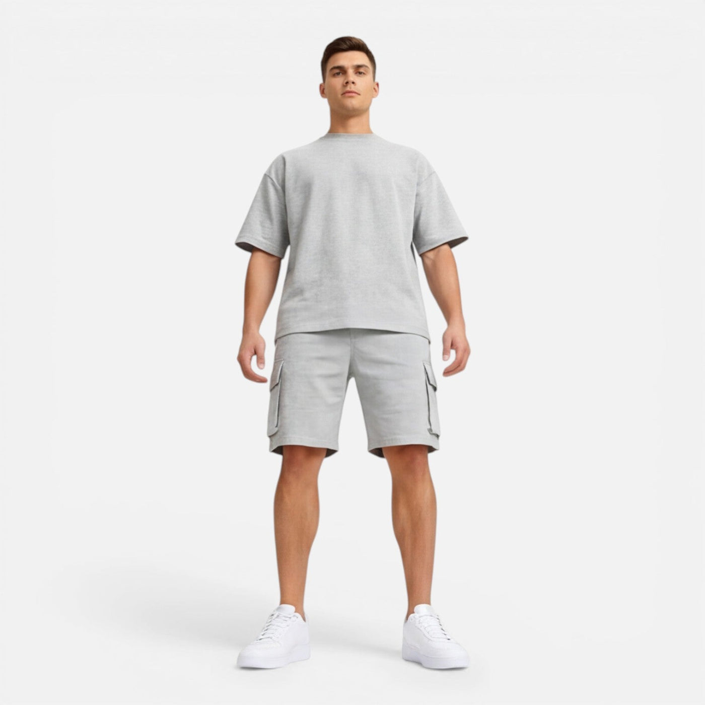 Montarello Men's Cargo Shorts & Oversized T-Shirt Summer Co-Ord Set