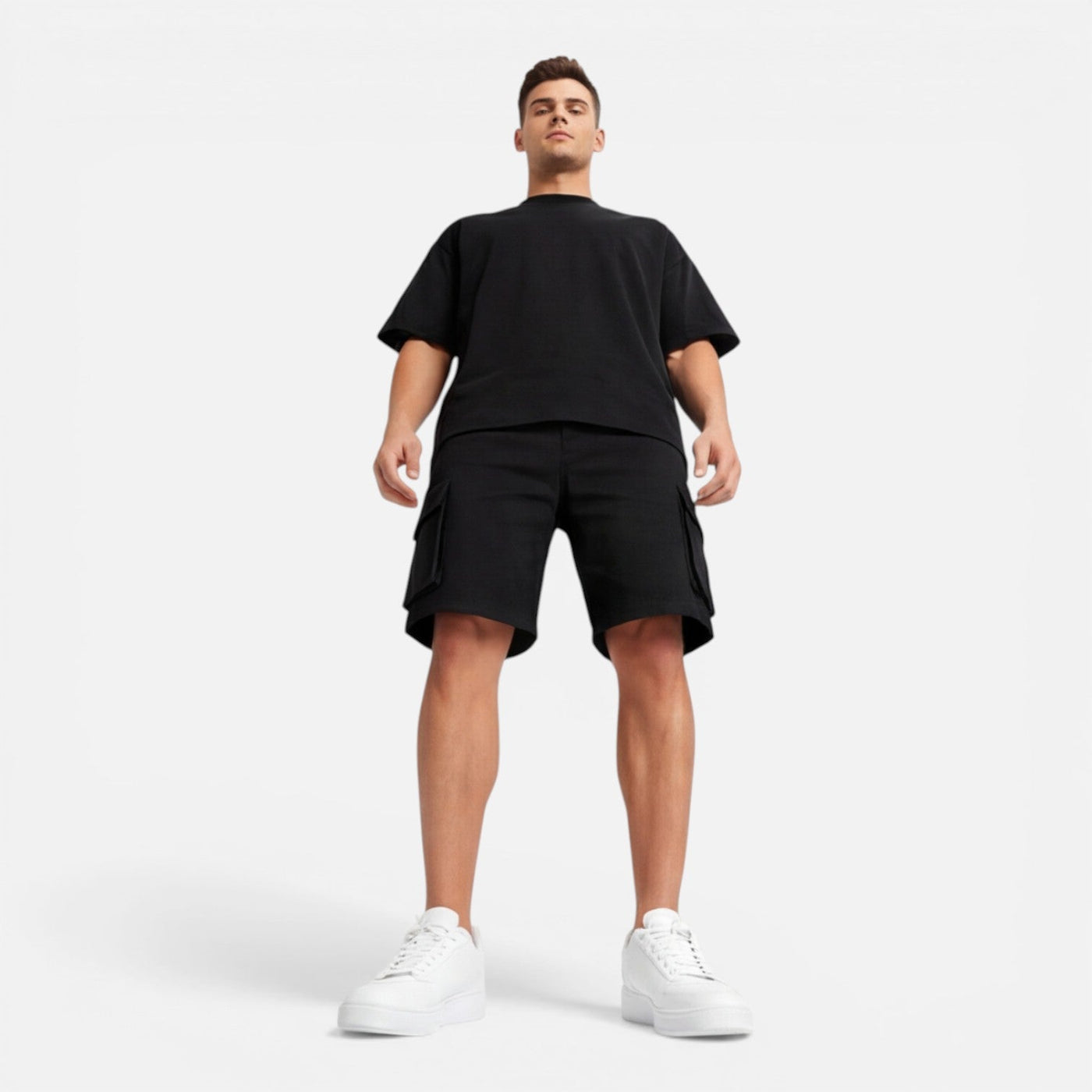 Montarello Men's Cargo Shorts & Oversized T-Shirt Summer Co-Ord Set