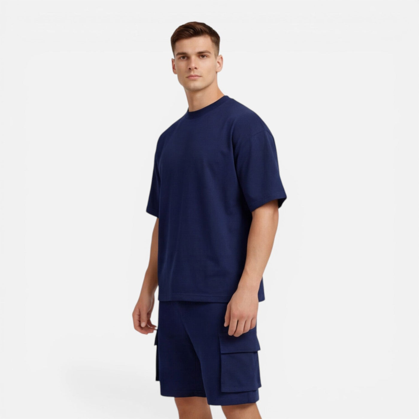 Montarello Men's Cargo Shorts & Oversized T-Shirt Summer Co-Ord Set