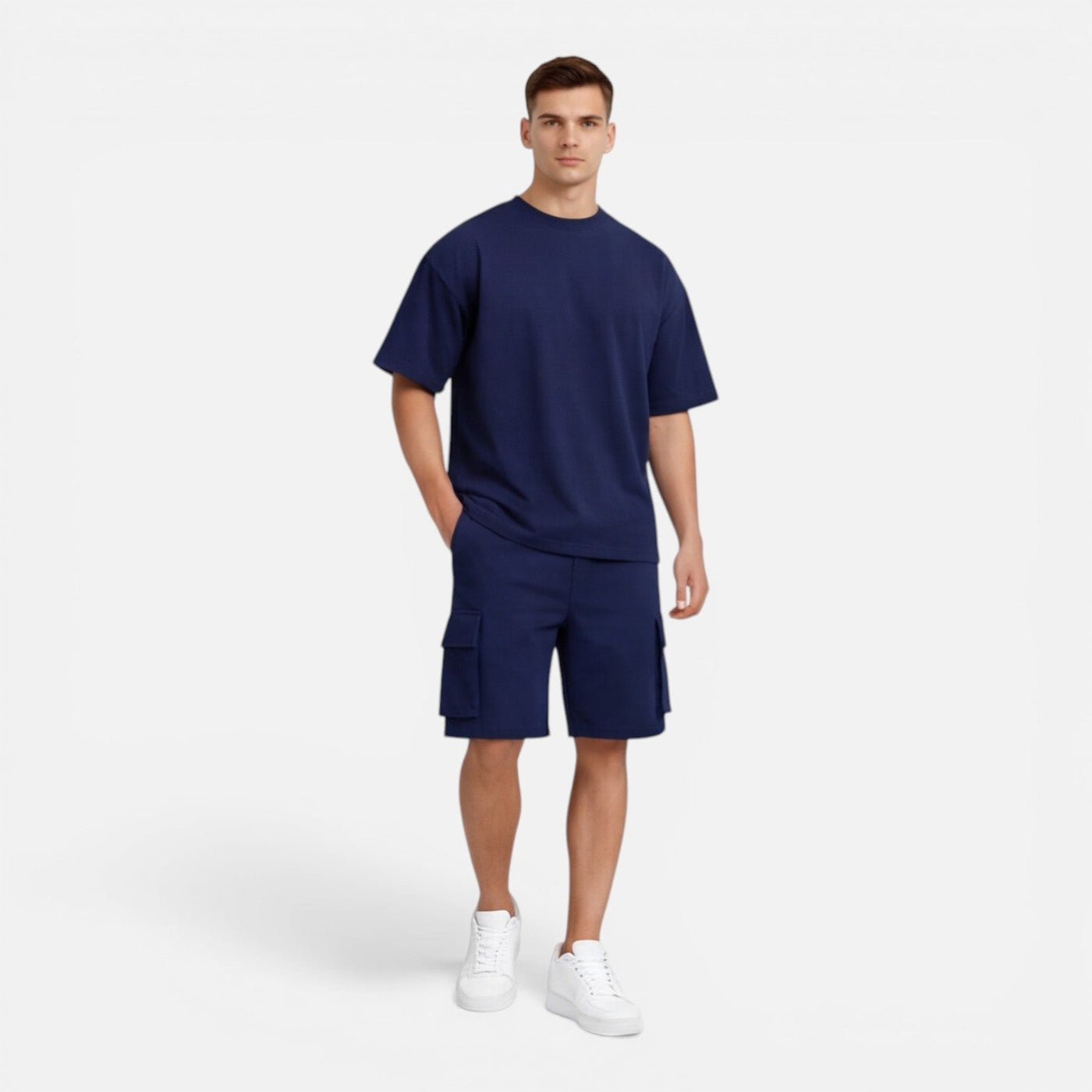 Montarello Men's Cargo Shorts & Oversized T-Shirt Summer Co-Ord Set