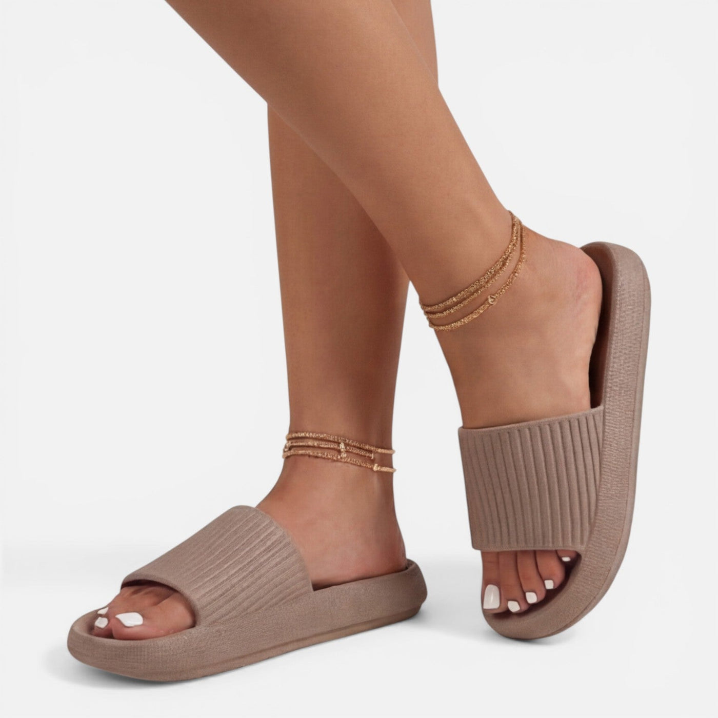 Montarello Women's Cushioned Pillow Footbed Non-Slip Slide Sandals