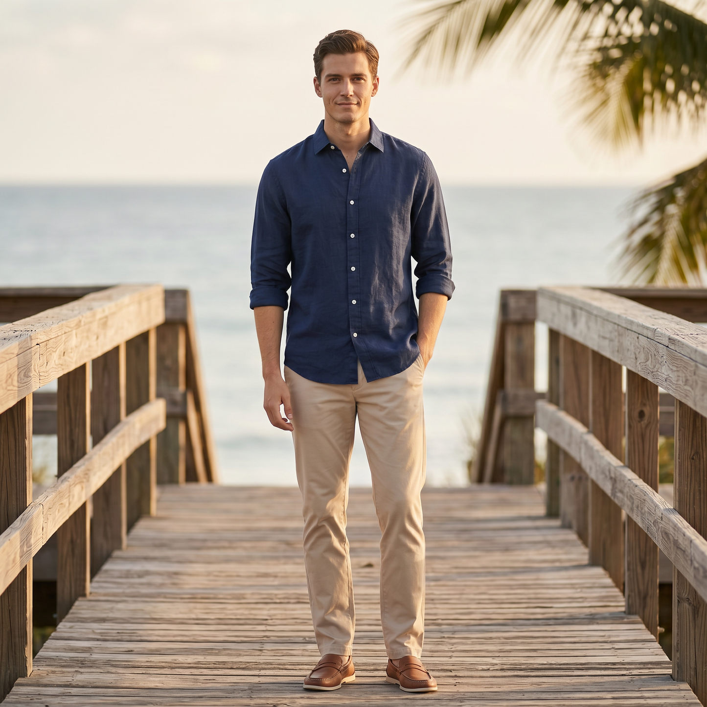 Montarello Men's Linen-Look Shirt