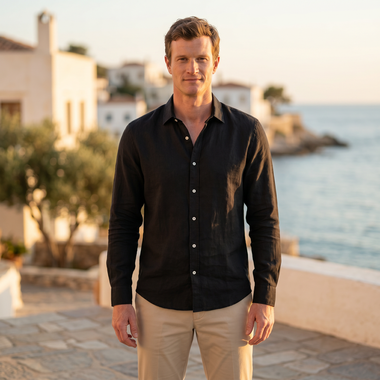 Montarello Men's Linen-Look Shirt