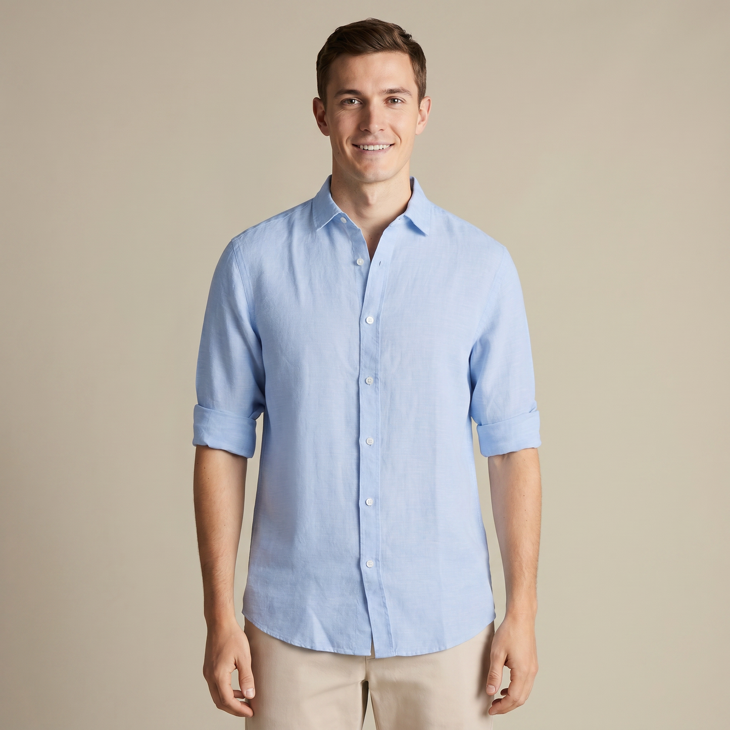 Montarello Men's Linen-Look Shirt