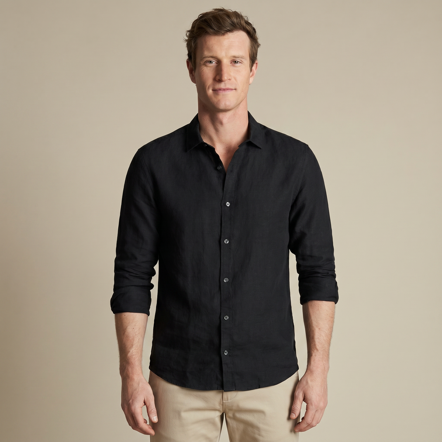 Montarello Men's Linen-Look Shirt