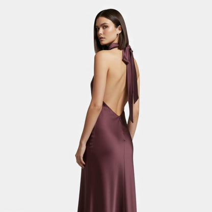 Montarello Women’s Backless Satin Long Dress