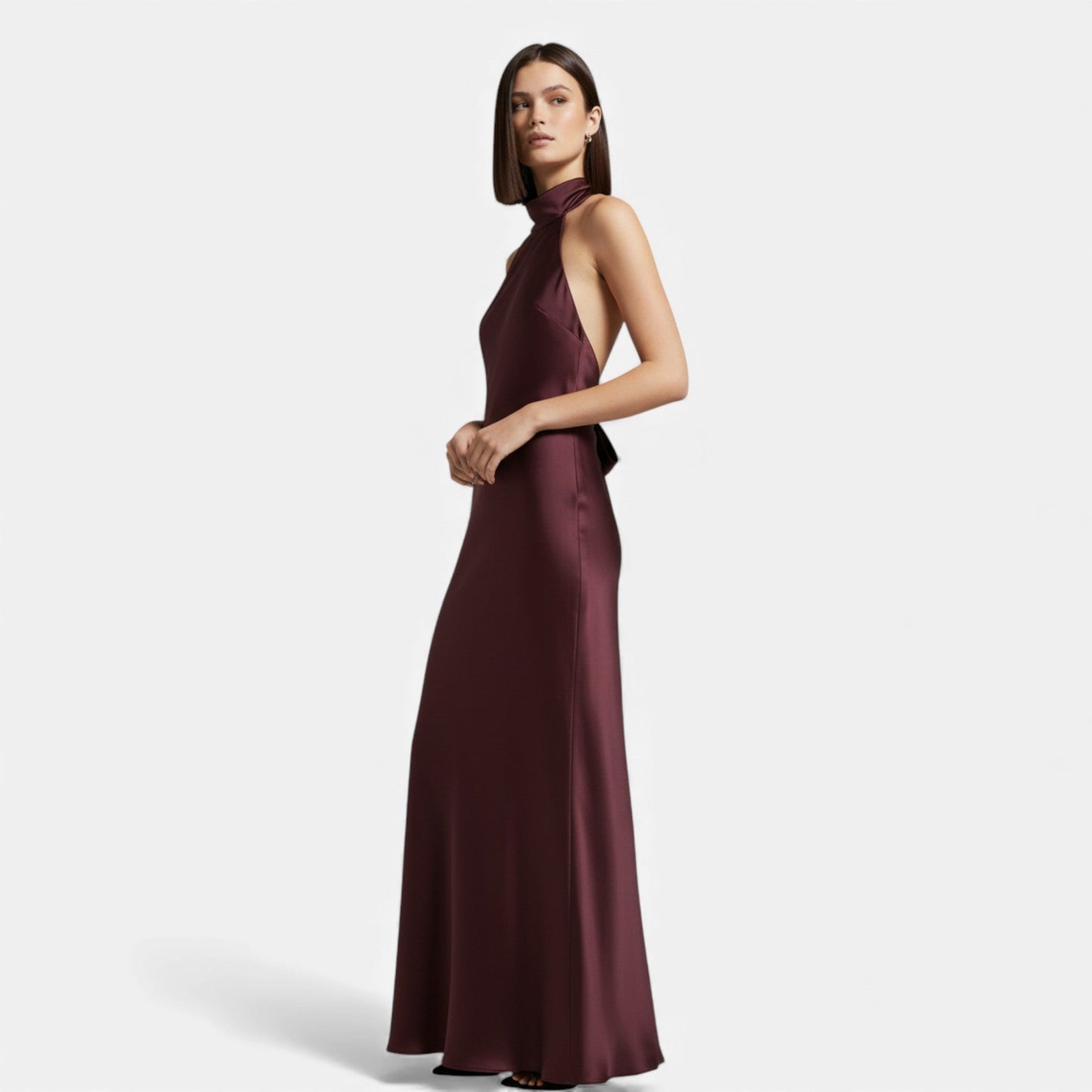 Montarello Women’s Backless Satin Long Dress