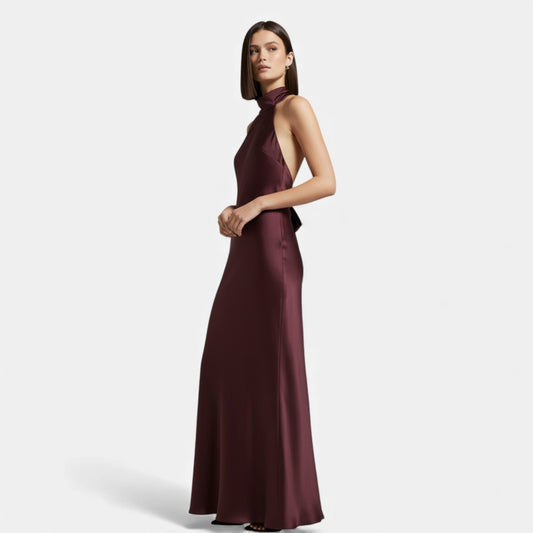 Montarello Women’s Backless Satin Long Dress