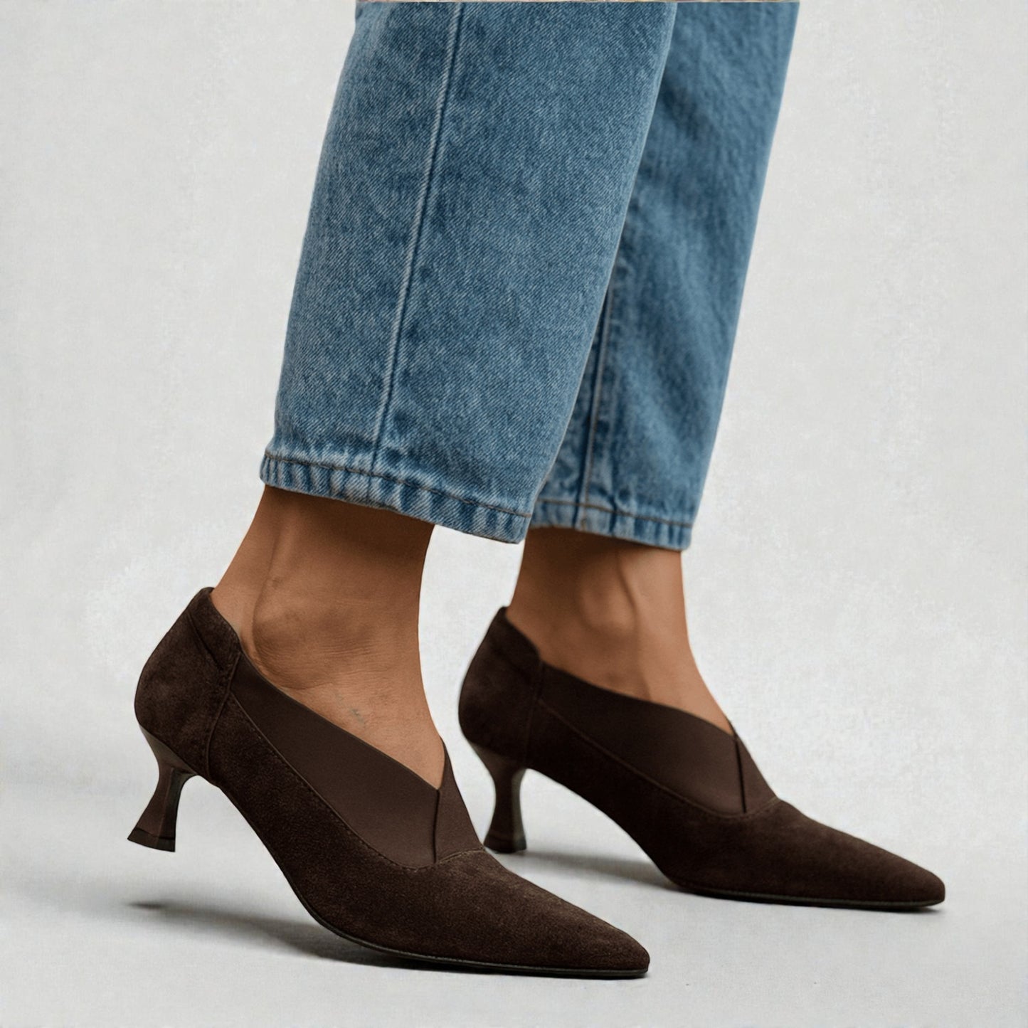 Montarello Women’s Suede Pointed-Toe Heels