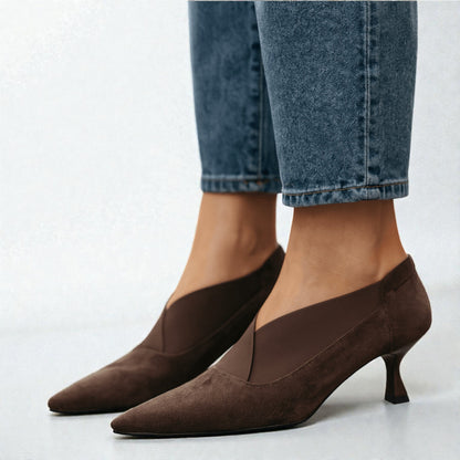 Montarello Women’s Suede Pointed-Toe Heels