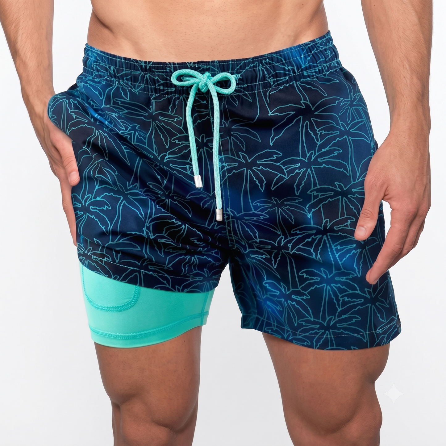 Montarello Men’s Compression-Lined Swim Shorts
