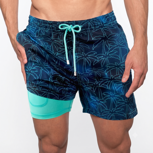 Montarello Men’s Compression-Lined Swim Shorts