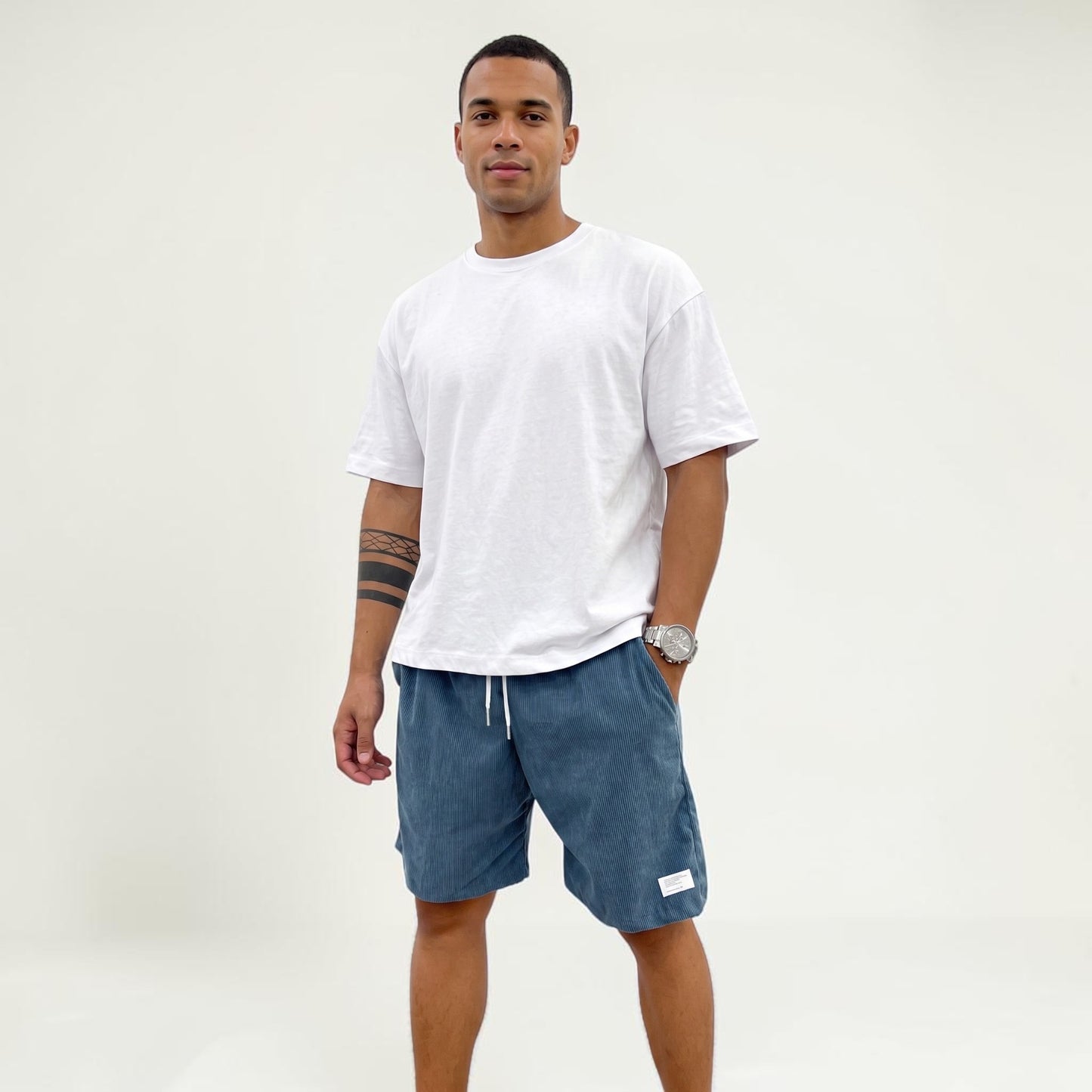 Shorts en velours côtelé stretch homme Montarello