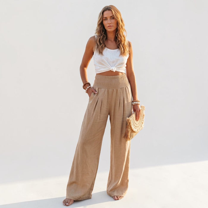Montarello Women's Wide-Leg Lightweight Beach Holiday Trousers