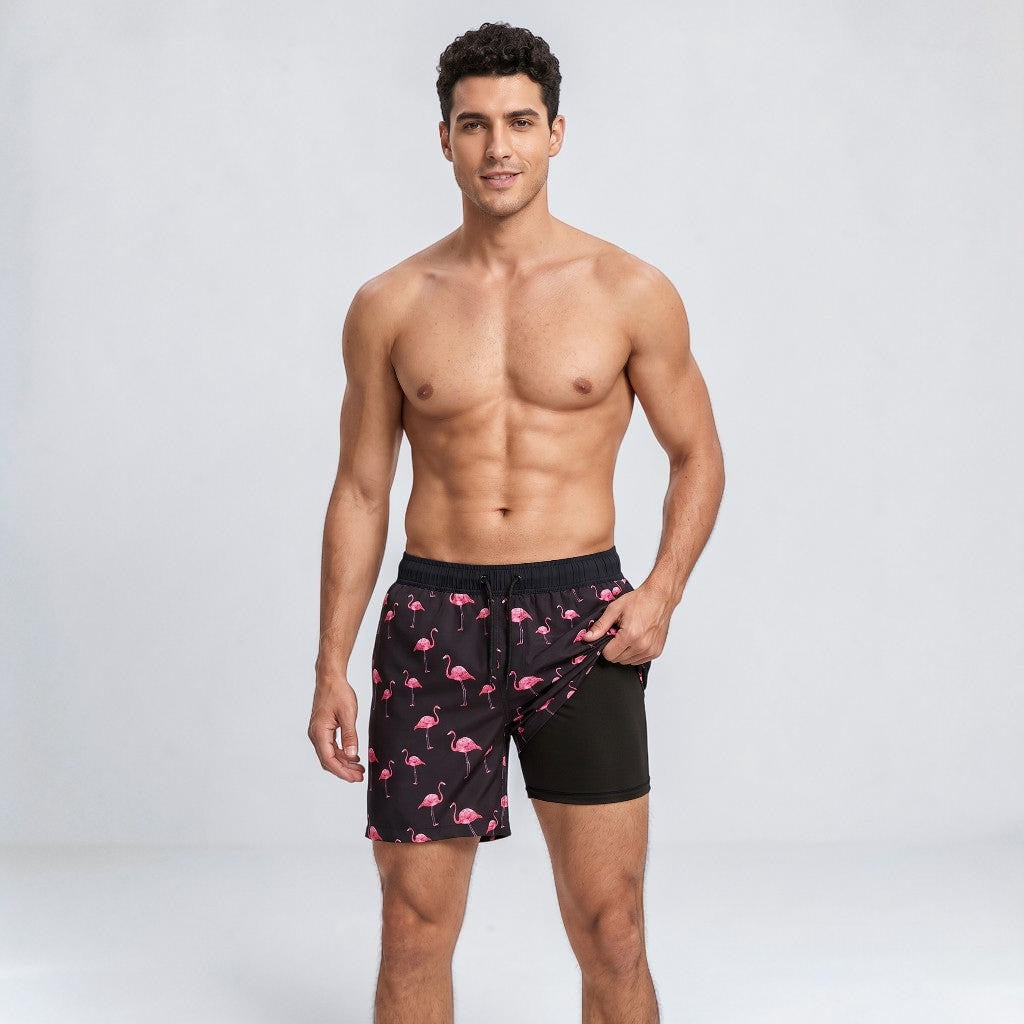Montarello Men’s Compression-Lined Swim Shorts