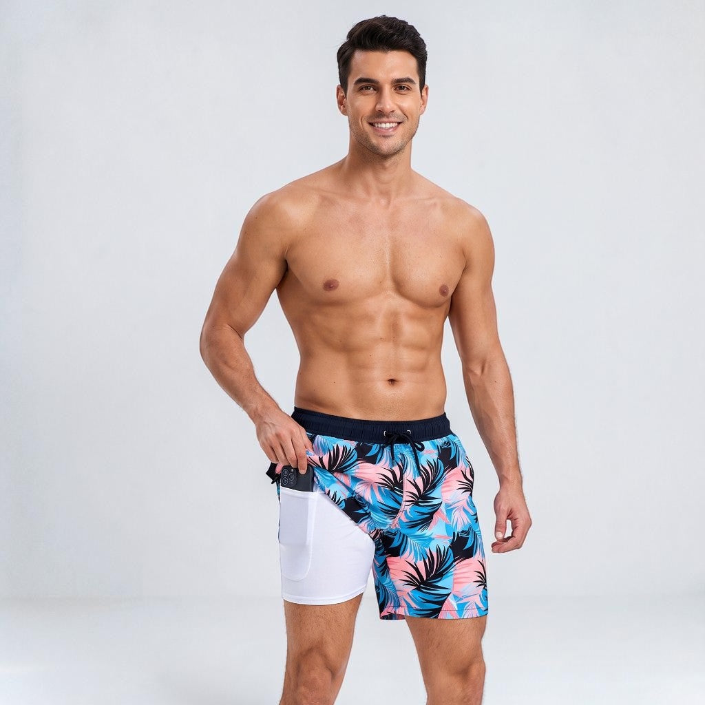Montarello Men’s Compression-Lined Swim Shorts