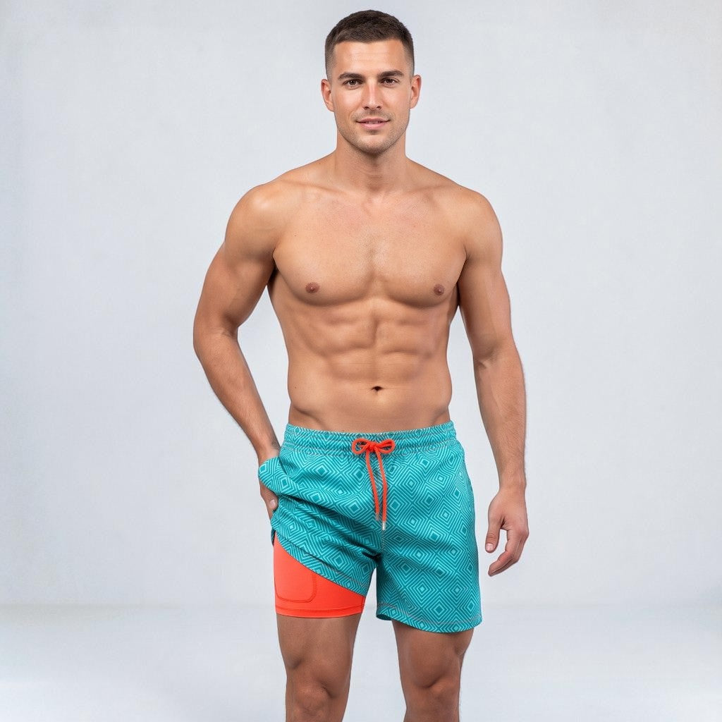 Montarello Men’s Compression-Lined Swim Shorts