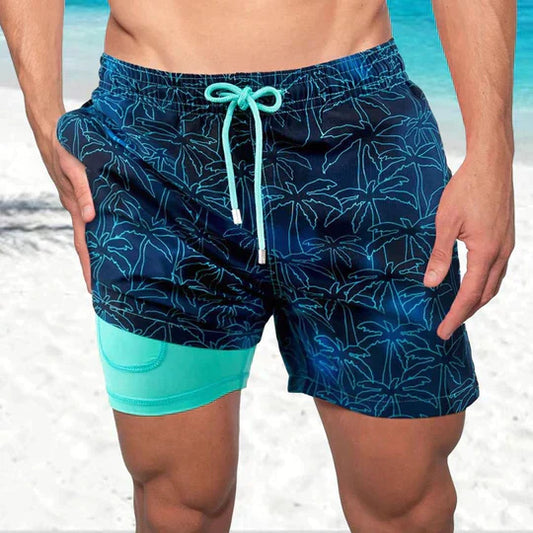 Montarello Men’s Compression-Lined Swim Shorts