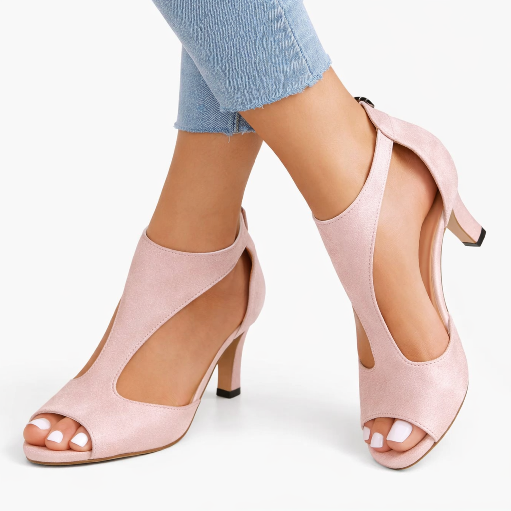 Montarello Women's Cut-Out Open-Toe Mid Heel Occasion Sandals