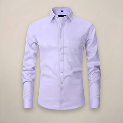 Montarello Men's Wrinkle-Free Formal Shirt with Point Collar