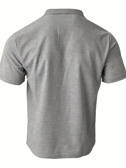 Montarello Men's Textured Knit Polo Shirt Open Collar
